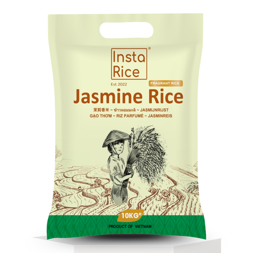 Insta Rice AAA Premium Jasmine Fragrant Rice 10kg, Soft Aromatic Long Grain, Product of Vietnam