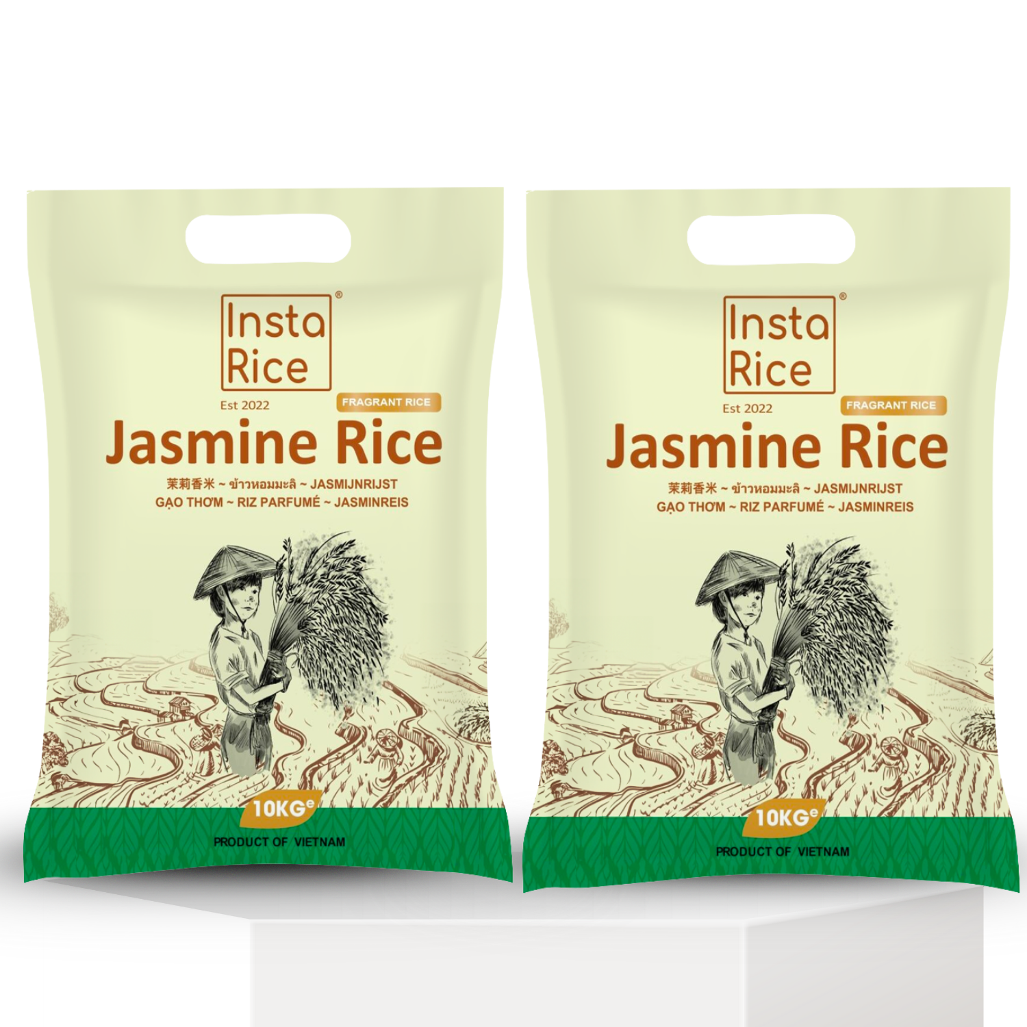 Insta Rice AAA Premium Jasmine Fragrant Rice 10kg, Soft Aromatic Long Grain, Product of Vietnam