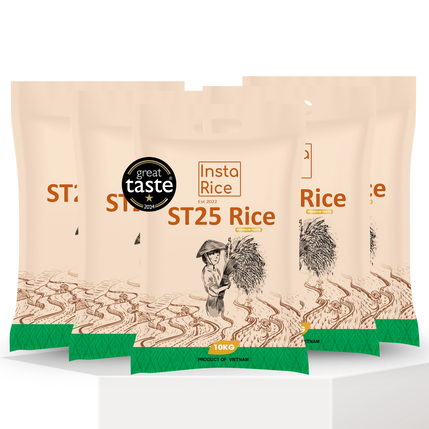 Insta Rice ST25 Premium Vietnamese Fragrant Rice – Great Taste 2024 Winner – Soft, Aromatic Long-Grain Premium Rice