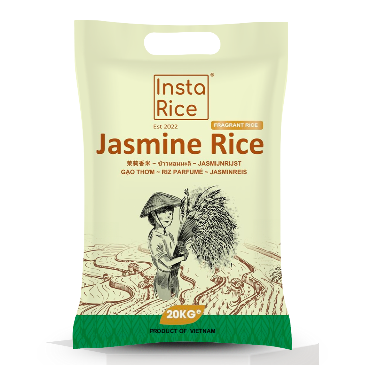 Insta Rice AAA Premium Jasmine Fragrant Rice 10kg, Soft Aromatic Long Grain, Product of Vietnam