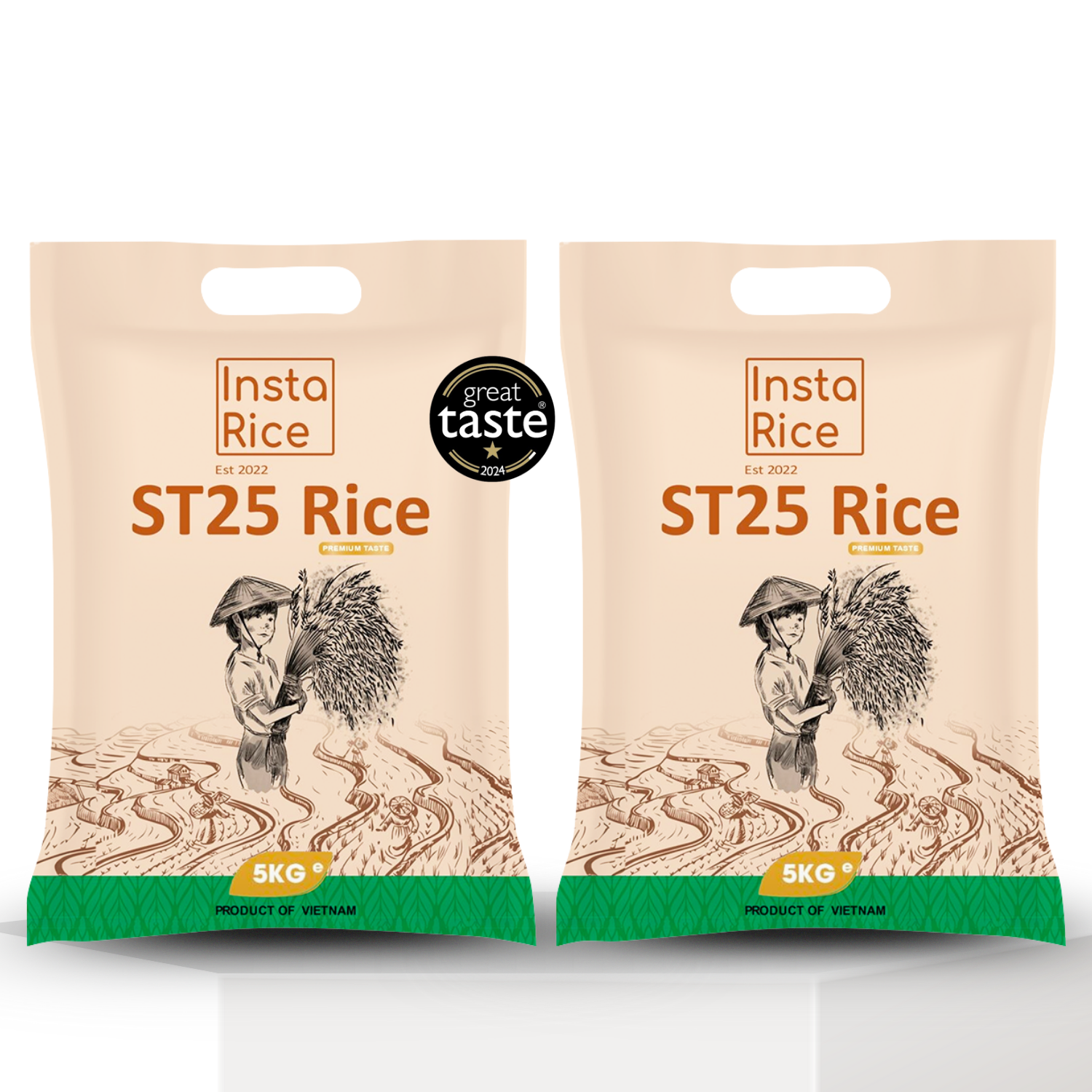 Insta Rice ST25 Premium Vietnamese Fragrant Rice – Great Taste 2024 Winner – Soft, Aromatic Long-Grain Premium Rice